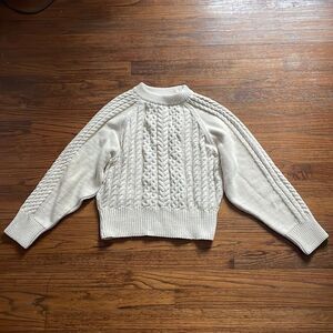 Anthropologie NWT Ivory Cable Knit Sweater